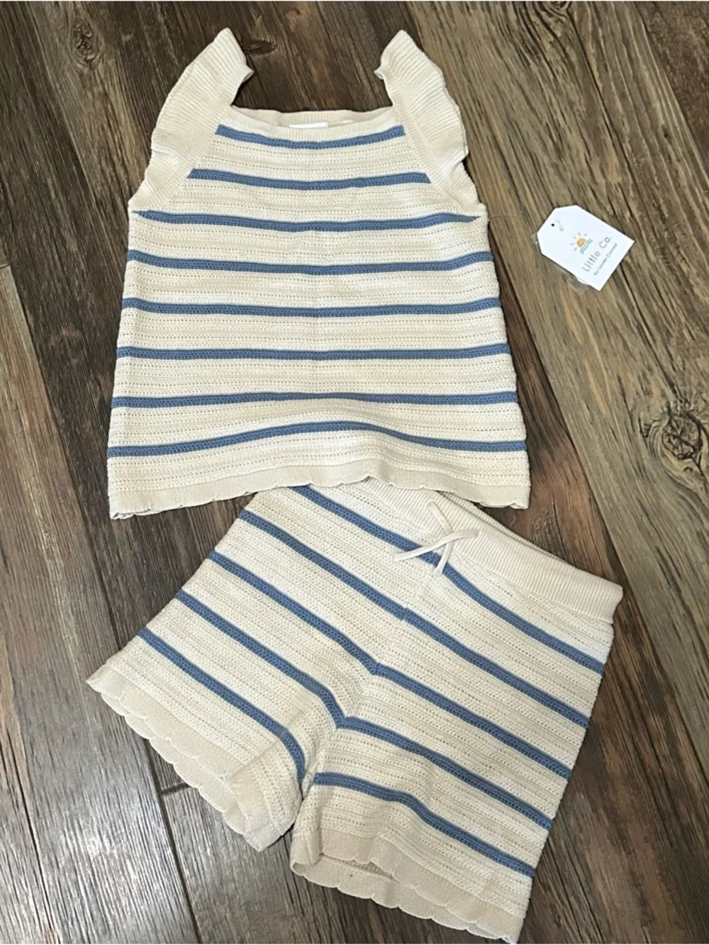 Little Co. Lauren Conrad 2-piece knit summer outfit toddler girls 5T NEW organic